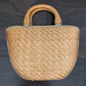 Vintage rattan purse boho